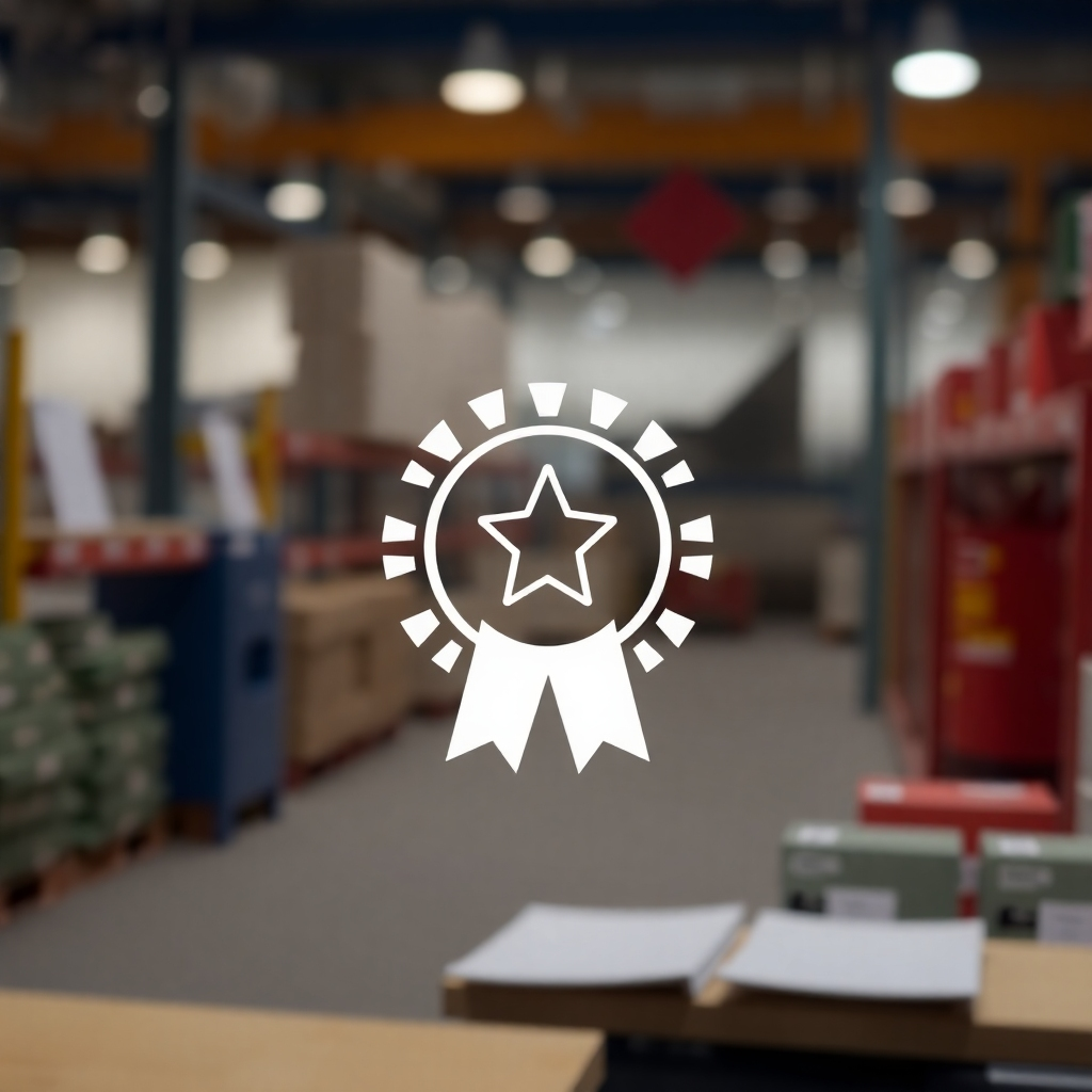 A dynamic image of an award presentation event, highlighting our team's receipt of industry accolades. Bright stage lighting symbolizes achievement, while the color scheme is festive, reflecting the importance of awards. The camera angle captures joyful expressions and proud moments, enhancing our reputation as industry leaders.