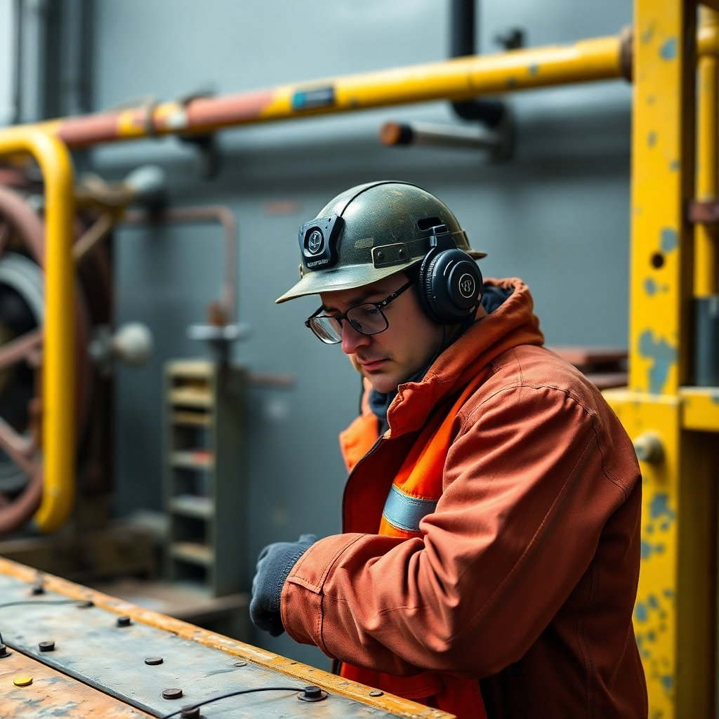 A striking image showcasing a diverse team of engineers collaborating in a modern office setting, filled with engineering blueprints and marine models. The lighting is warm and inviting, highlighting the team's focused expressions. The color palette features blues and grays, evoking a marine atmosphere. The camera angle captures a dynamic, engaging perspective of teamwork, with a textured background of intricate diagrams and ship models, reinforcing the engineering theme.